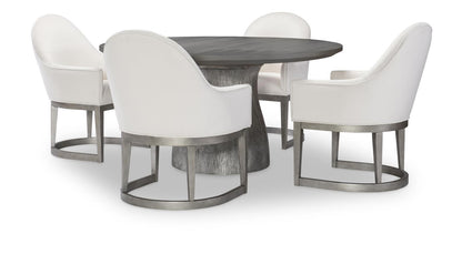 Terra Luna - Upholstered Host Chair (Set of 2) - White Cloud & Nightfall