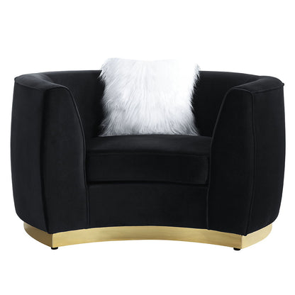 Achelle - Chair With Pillow - Black Velvet