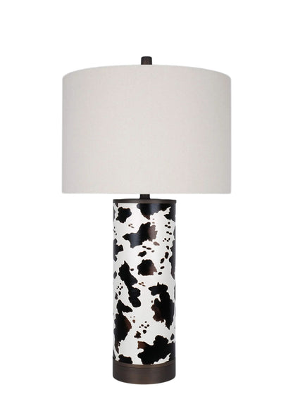 Painted Plains PU Leather & Metal Table Lamp (Set of 2) - Cowhide / Oil Rubbed Bronze