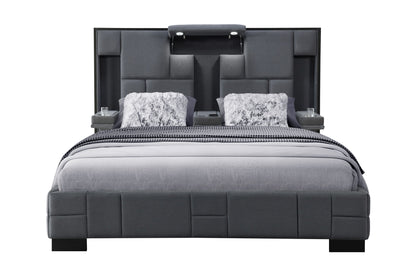 Oscar - King Bed Without Wood Trim - Dark Gray