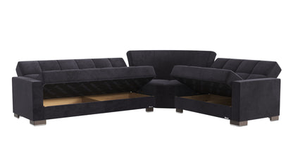 Ottomanson Armada - Upholstered Convertible Sectional With Storage - Microfiber
