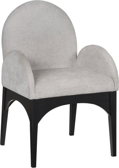 Waldorf - Chenille Dining Arm Chair With Black Legs