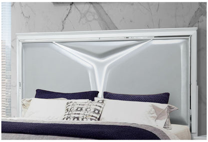 Romo - King Bed With LED - White