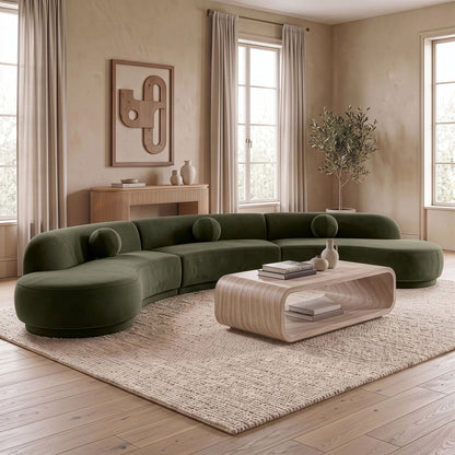 Avra - 177.5" Velvet Performance Fabric Upholstered Sectional