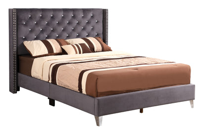 Glory Furniture - Julie - Faux Crystals Tufted Upholstered Bed