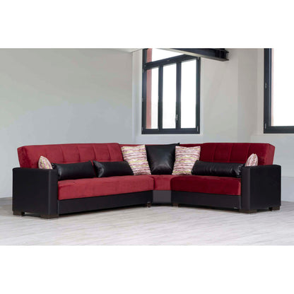 Ottomanson Armada - Upholstered Convertible Sectional With Storage - Microfiber