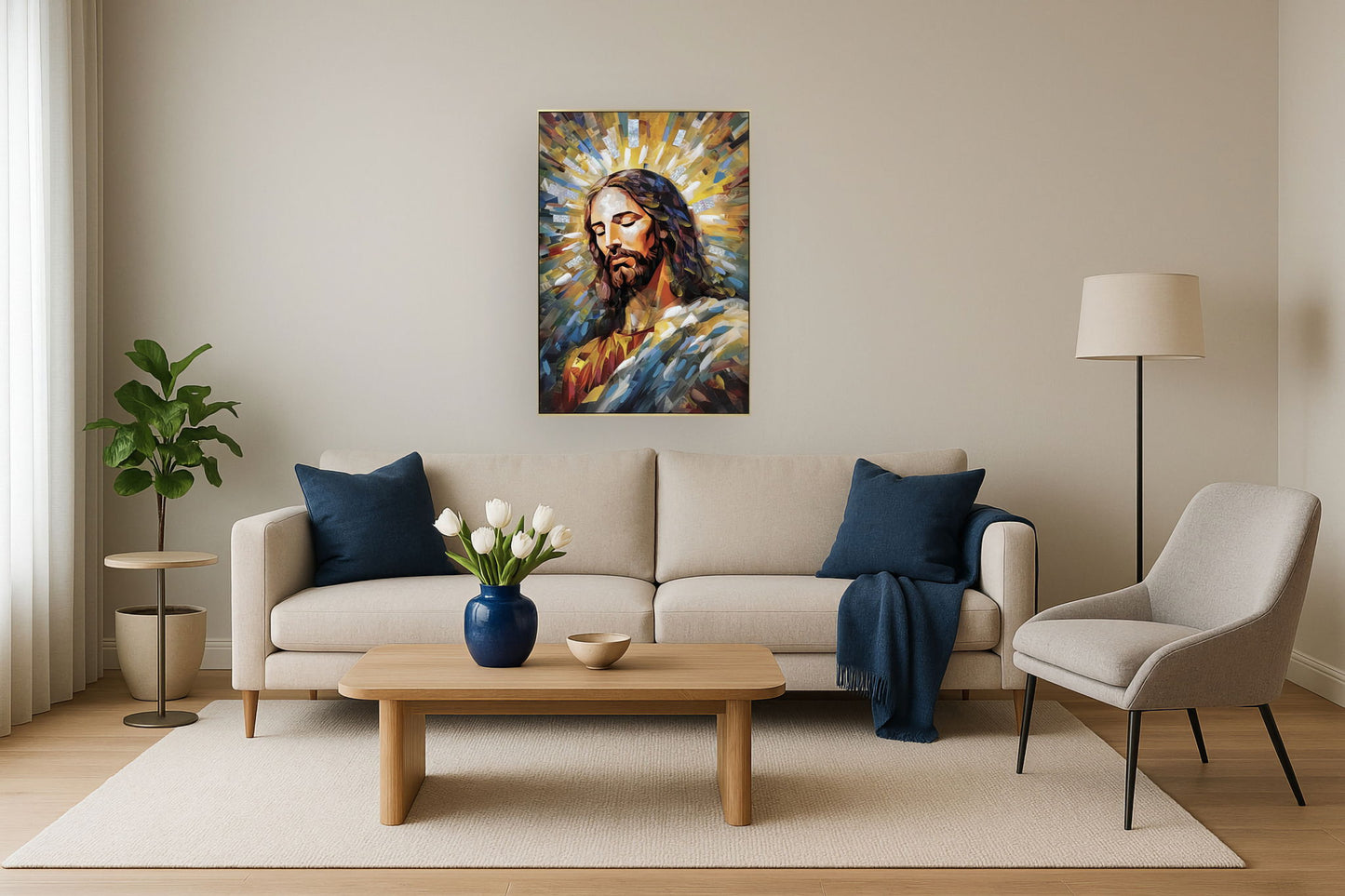 Radiant Serenity Portrait - 40" x 28" Framed Wall Art