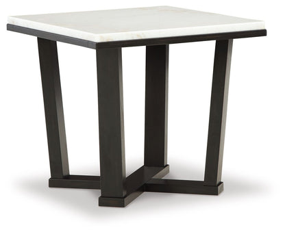Fostead - Square End Table - White / Espresso