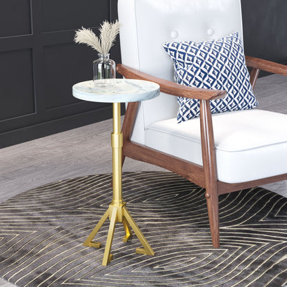 Maurice - Side Table - White / Gold