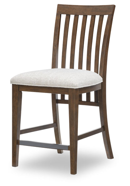 Langley - Slat Back Counter Height Chair (Set of 2) - Fawn / Linen
