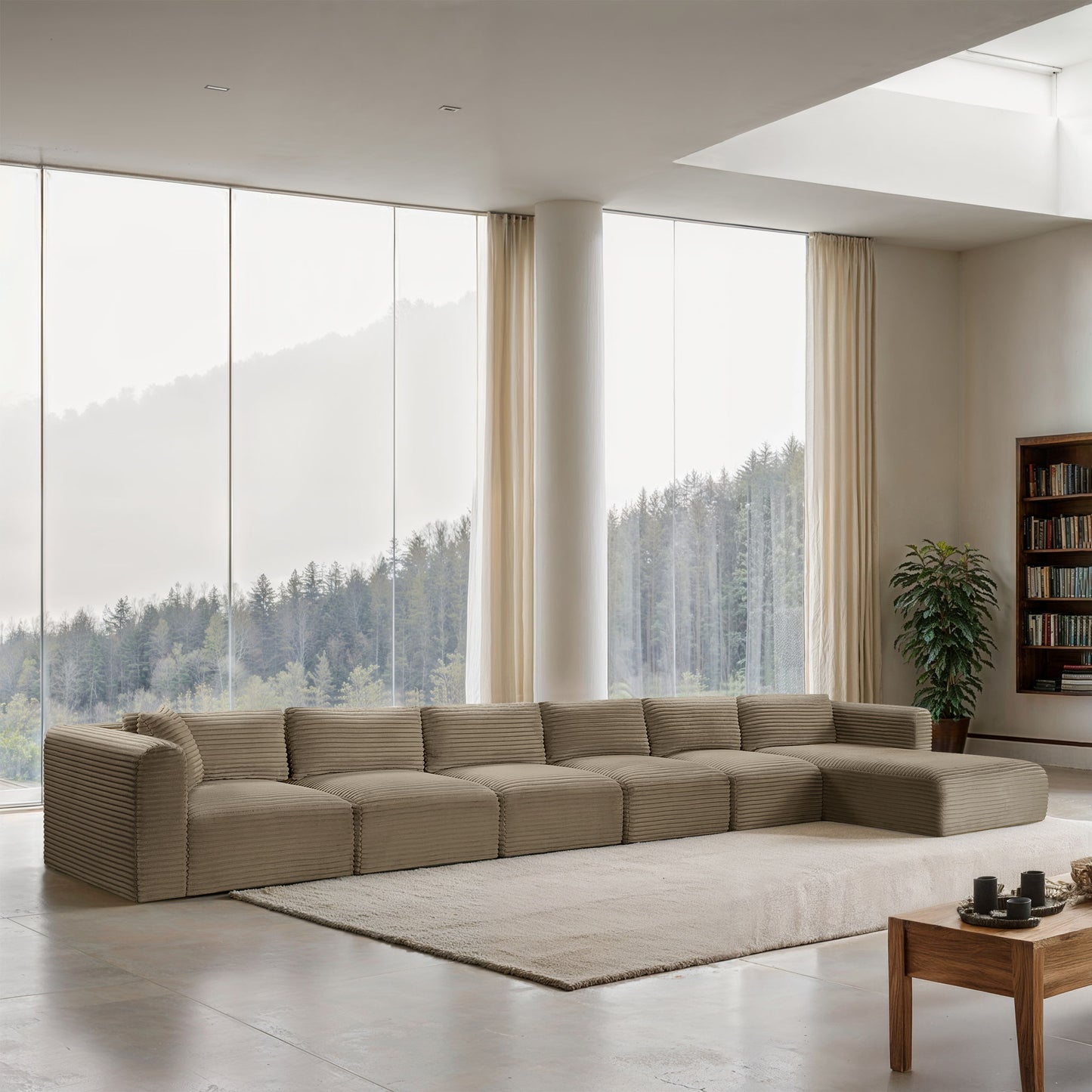 Shaggy - Fabric 6 Piece Modular Sectional With Chaise