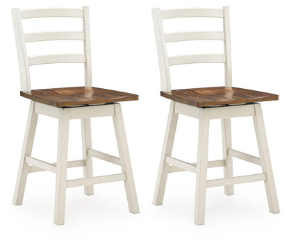 Brinfern - Swivel Stool (Set of 2) - Brown / Antique White
