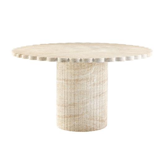Blossom - Indoor / Outdoor Round Dining Table - Washed Travertine
