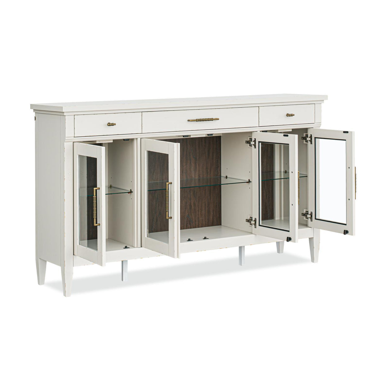 Reflections - Glass Door Server - Cashmere / Dark Roast