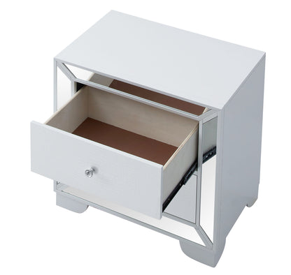 Hollywood Hills - Wooden Nightstand - Silver Champagne