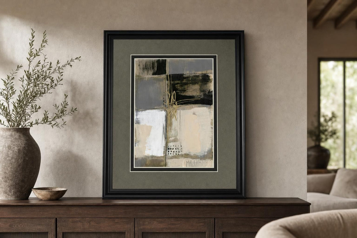34x40 Neutral Divisions III By Jennifer Goldberger - Dark Gray