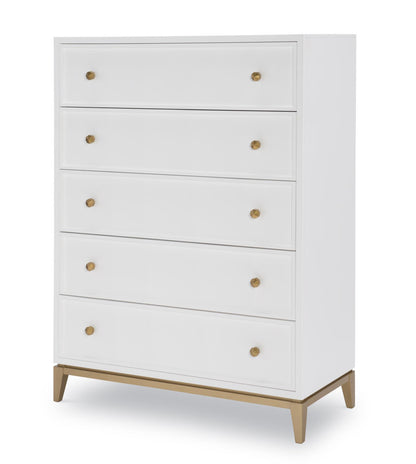 Chelsea - Drawer Chest - White With Gold Accents