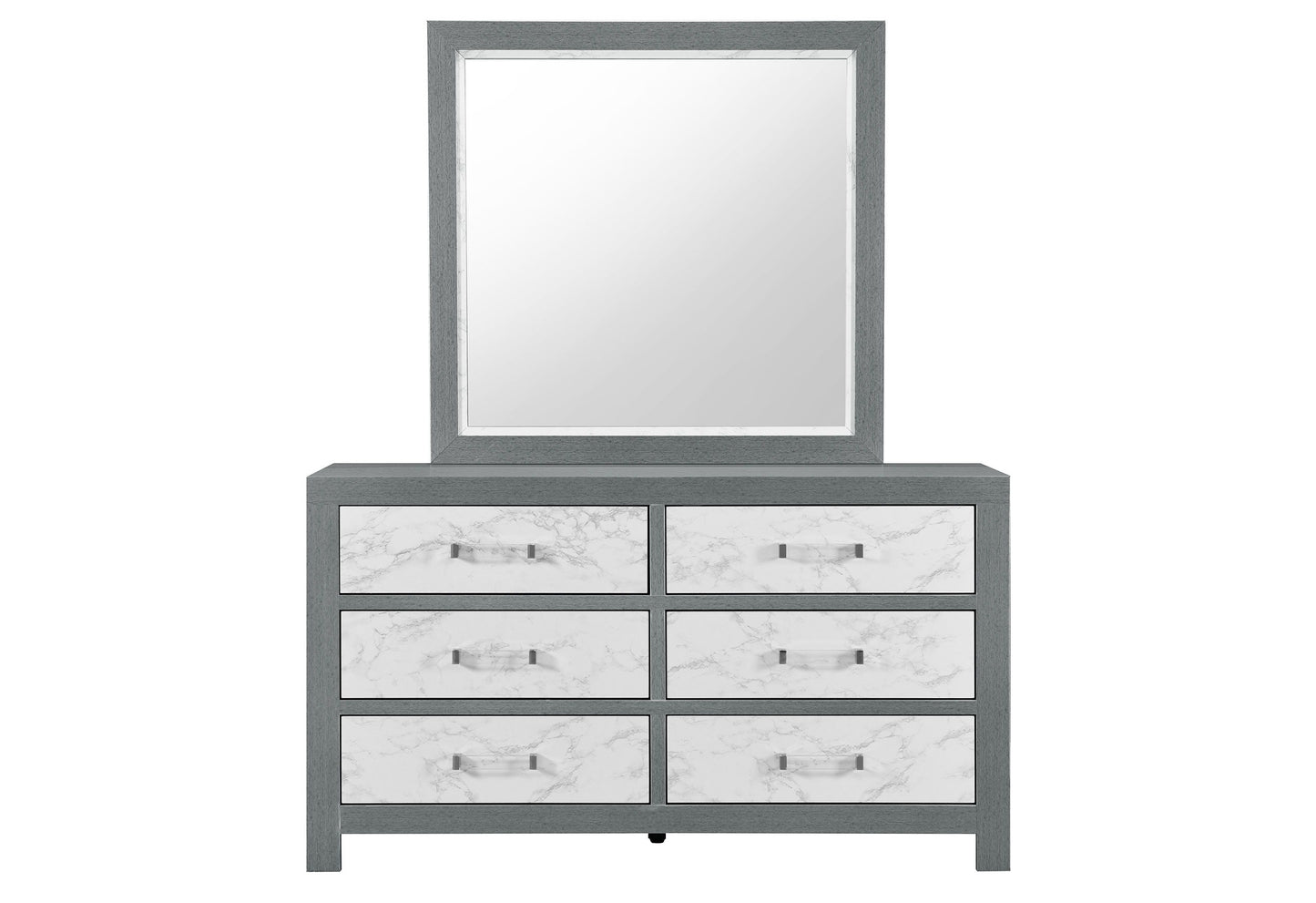 Micah - 5 Piece King Bedroom Set - Gray