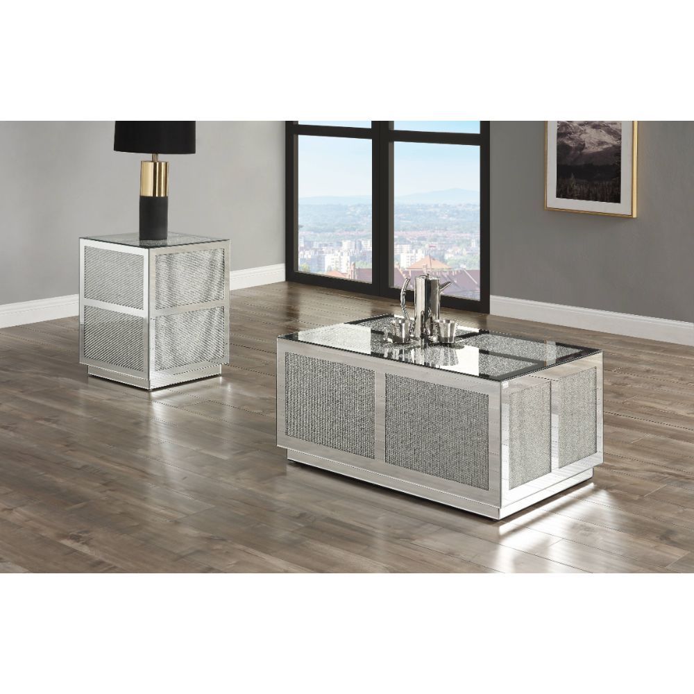 Lavina - Coffee Table - Mirrored & Faux Diamonds