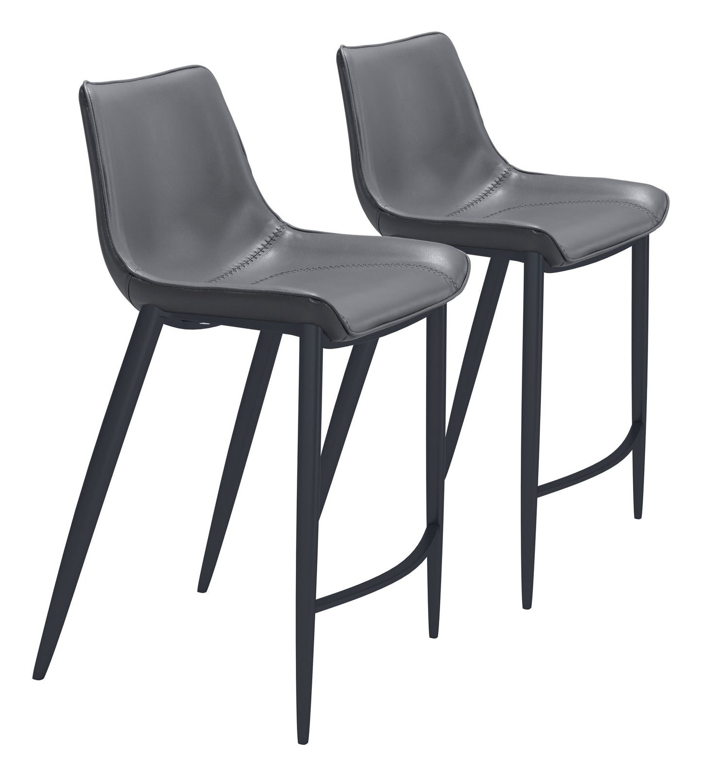 Magnus - Counter Chair (Set of 2) - Dark Gray / Black