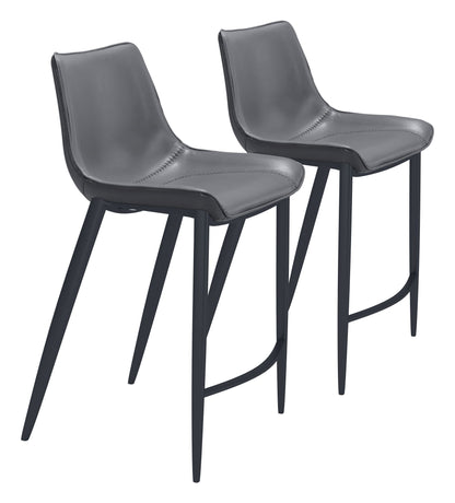 Magnus - Counter Chair (Set of 2) - Dark Gray / Black