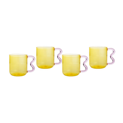 Lottie - Water Glass (Set of 4) - Amber And Pink