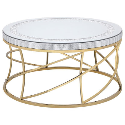Elise - Round Mirror Top Coffee Table Set