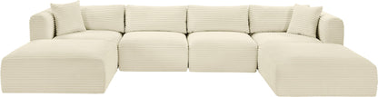 Shaggy - 6 Piece Modular Sectional With 2 Ottomans