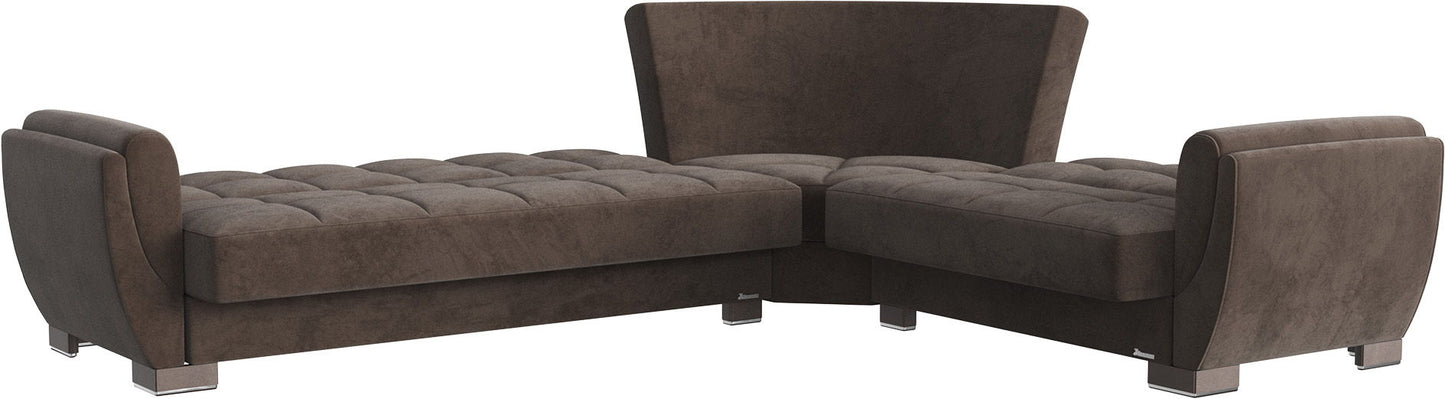 Ottomanson Armada Air - Upholstered Convertible Sectional With Storage - Microfiber