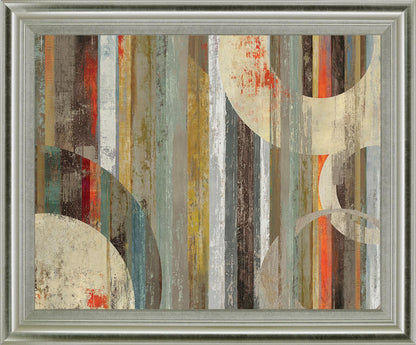 Retro Zenith - 28" x 34" Framed Wall Art - Light Brown