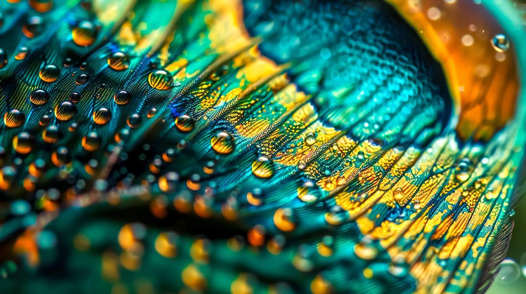 Peacock Droplets - Blue