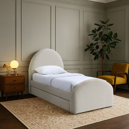 Andaz - Chenille Fabric Upholstered Trundle Bed