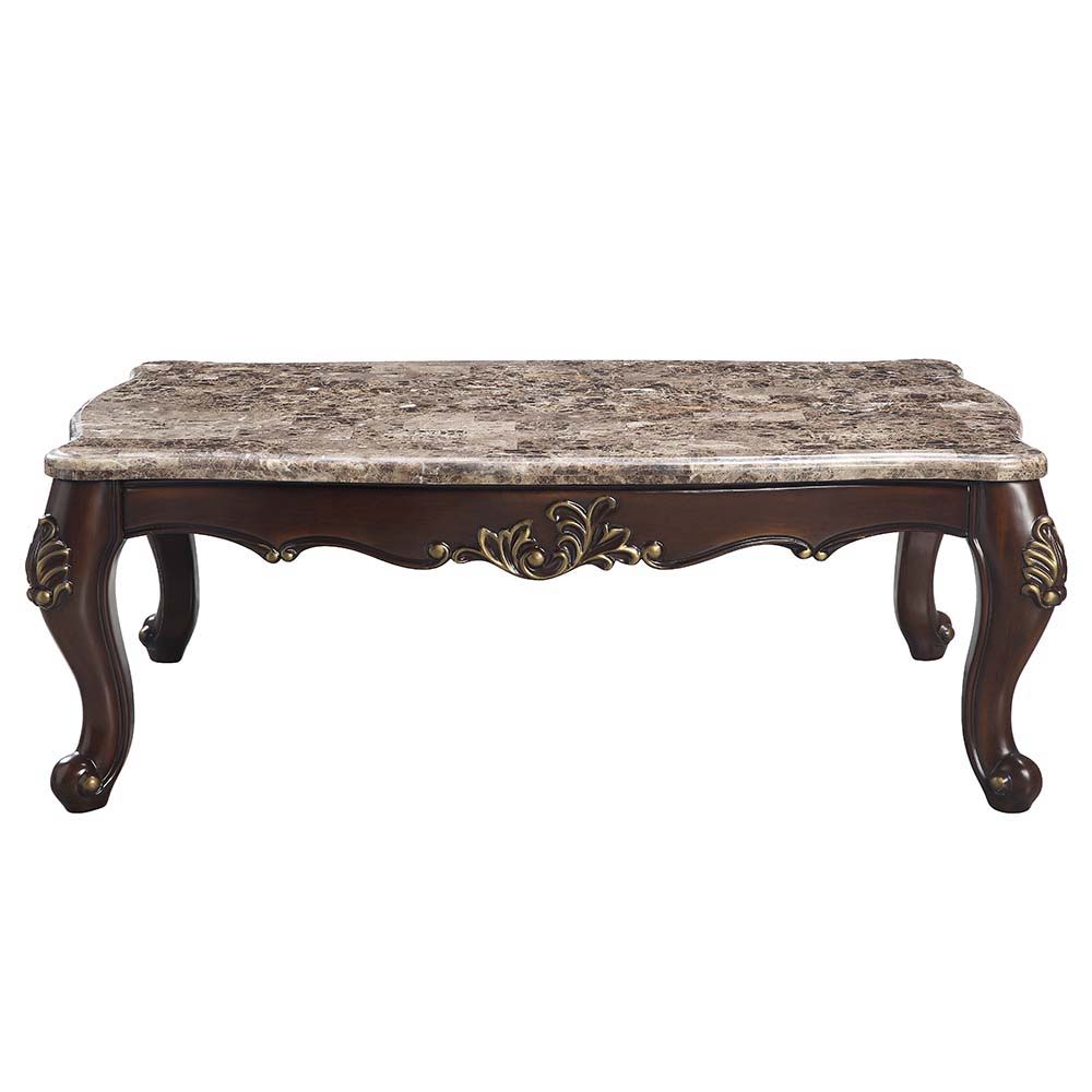 Ragnar - Coffee Table - Marble Top & Cherry Finish