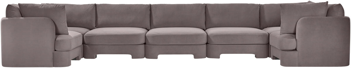 Hammond - Velvet Performance Fabric Upholstered 7 Piece U-Shaped Sectional