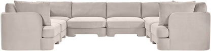 Hammond - Velvet Performance Fabric Upholstered 8 Piece U-Shaped Sectional