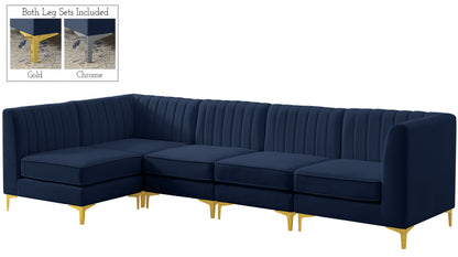 Alina - Modular Sectional 5 Piece - Navy - Fabric