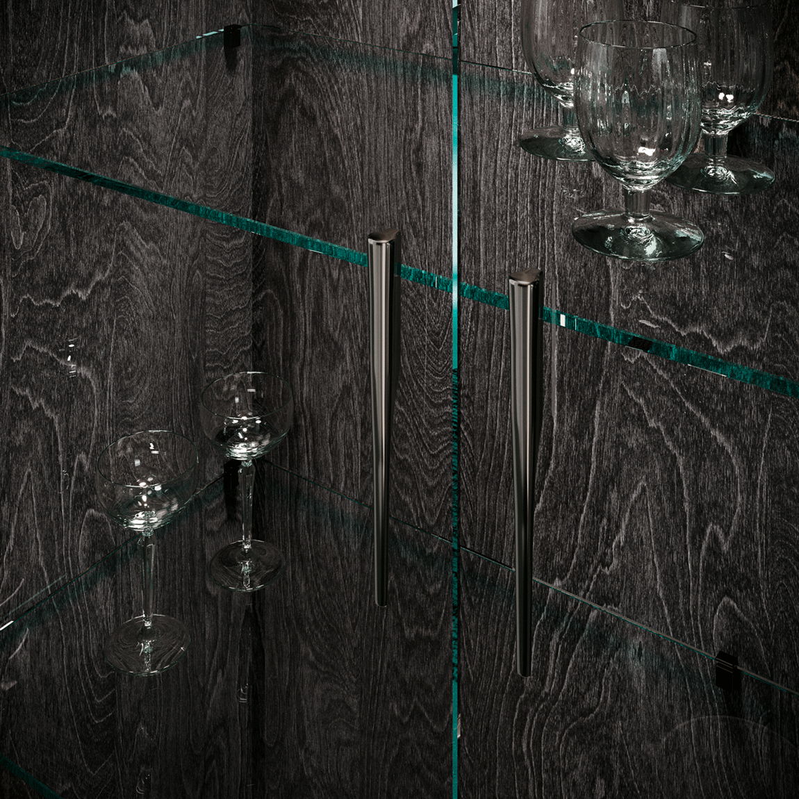 Krystal - 2 Door Vitrine - Black