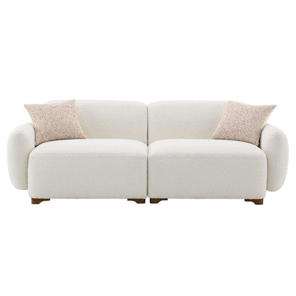 Darius - Sofa With 2 Pillows - Beige Boucle