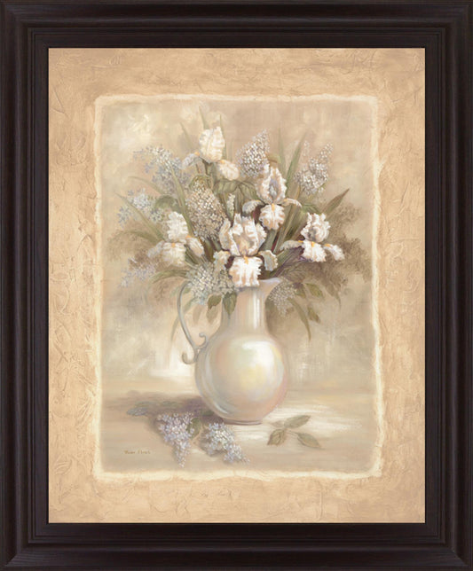 Ivory Blossom Pitcher - 28" x 34" Framed Wall Art