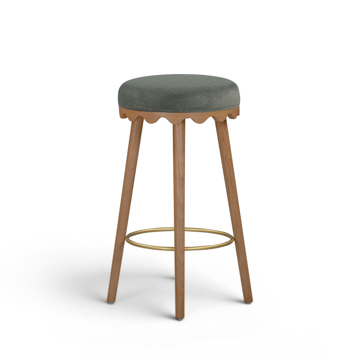 Oodle - Performance Vegan Mohair Light Walnut Stool