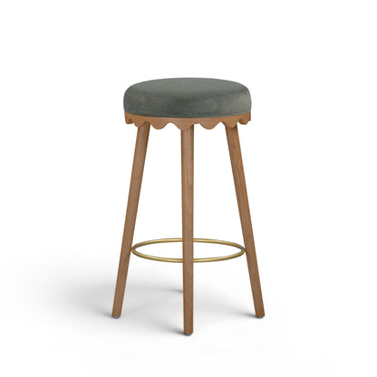 Oodle - Performance Vegan Mohair Light Walnut Stool