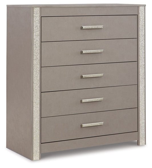 Surancha - Gray - Five Drawer Wide Chest