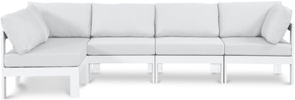Nizuc - Outdoor Patio 5 Piece Modular Sectional With White Frame