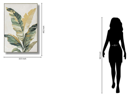 Emerald Palm Whispers - 33" x 48" Framed Wall Art - Green