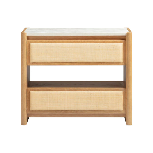 Paige - 2-Drawer Nightstand - Natural Oak