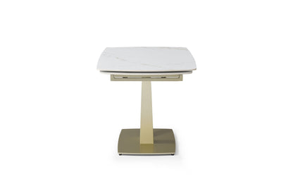 109 - Dining Table - White Gloss / Golden Jade