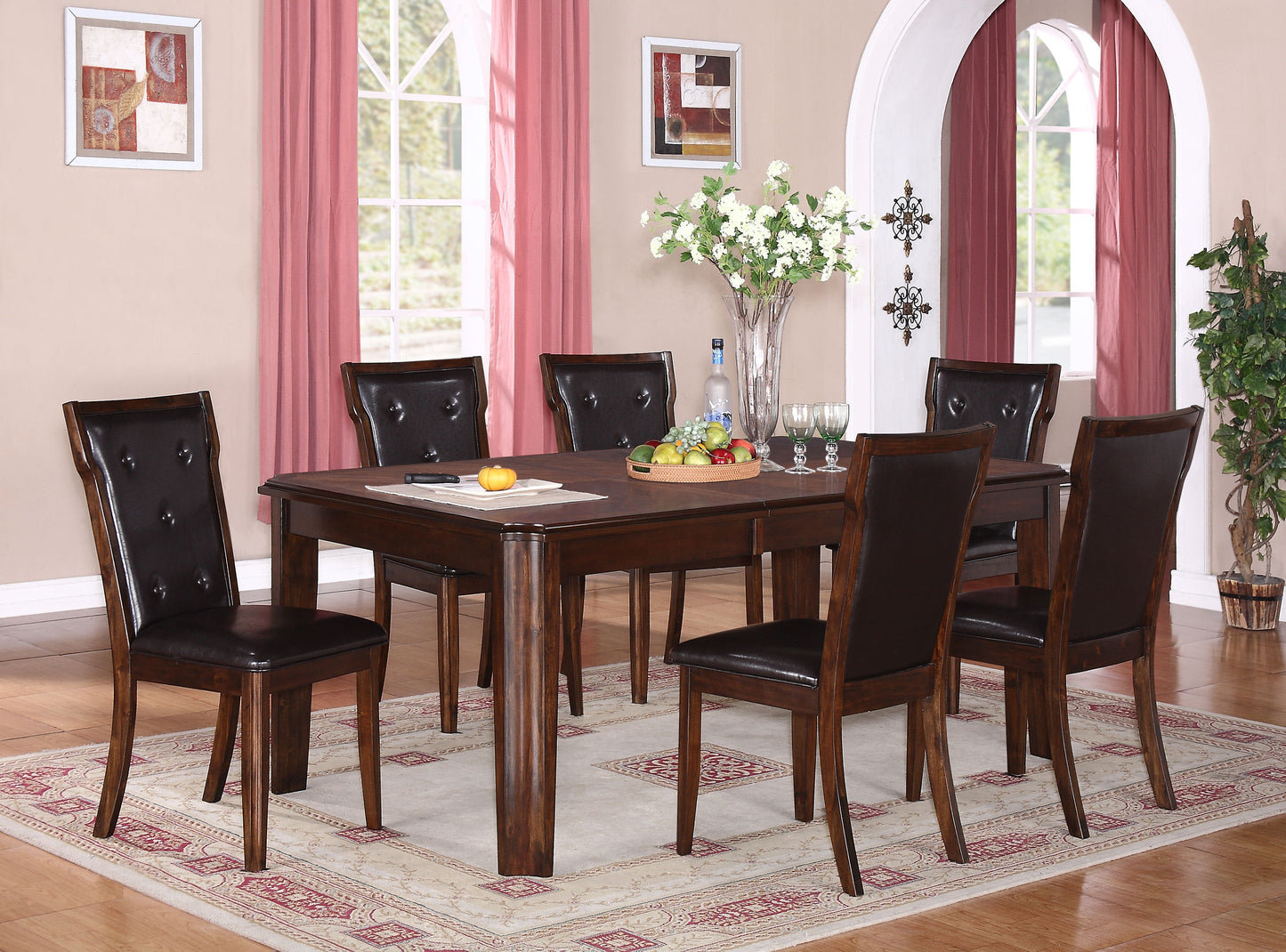 Pam - 7 Piece Dining Room Set - Black