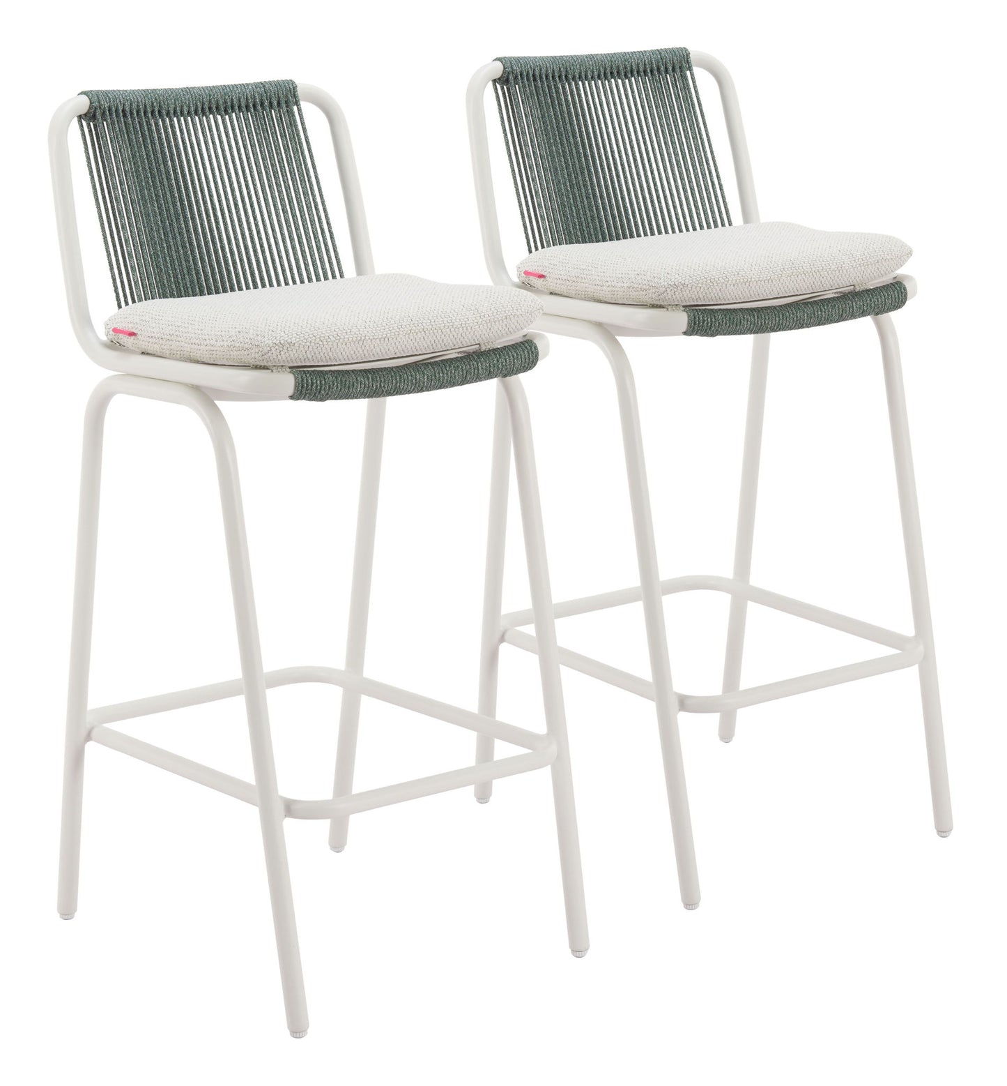 Luft - Outdoor Barstool (Set of 2) - White & Green