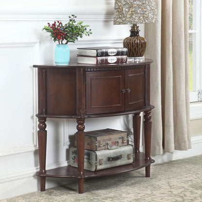 Brenda - 2 Door Demilune Wood Entryway Console Table - Brown