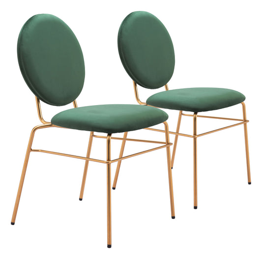 Odessa - Dining Chair (Set of 2) - Green / Gold